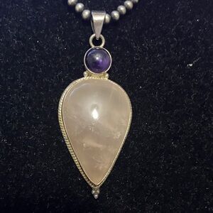 Amethyst rose Quartz Sterling Silver pendant